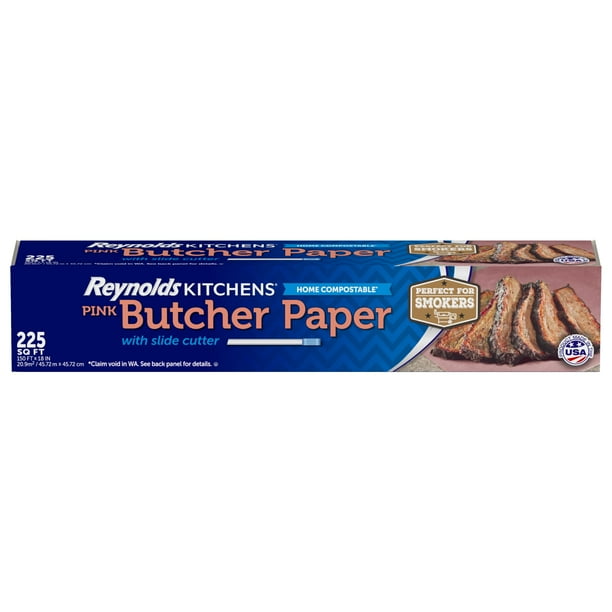 Butcher Paper Reynolds Kitchens, rosa, 225 pies con cortador deslizante