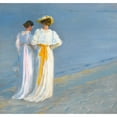 thumbnail image 2 of Peder Severin Krøyer 16x15 Black Ornate Wood Framed Double Matted Museum Art Print Titled - Anna Ancher and Marie Kroyer on the Beach at Skagen, 2 of 5