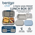 thumbnail image 4 of Bentgo (2-Pack) Chill Max Lunch Box Mixed Colour - Included Ice Pack Keeps Food Cold; 5-Cup Capacity for Adults&Ages 8+, 3 or 4 Compartment Bento Box, BPA-Free, Dishwasher Safe (Fog & Deep Teal/Blue), 4 of 7