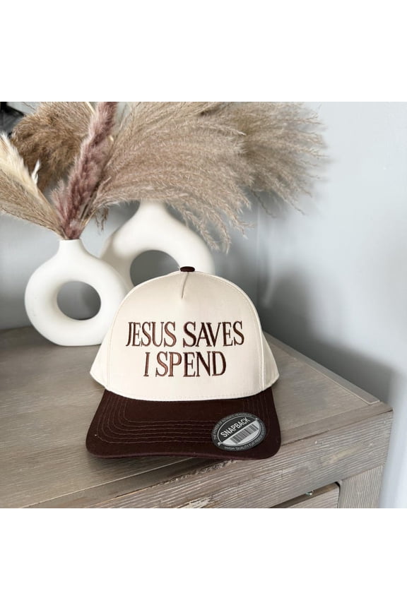 Jesus Saves I Spend vacation hat, Cap Birthday Gift for her, Funny Viral Meme Hats, Jesus Faith hats