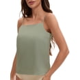 thumbnail image 4 of INSPIRE CHIC 3 Choise for Women's Square or V Neck Cami Vest Wide Strap Light Loose Fit Sleeveless Tank Camisole L Light Green, 4 of 5