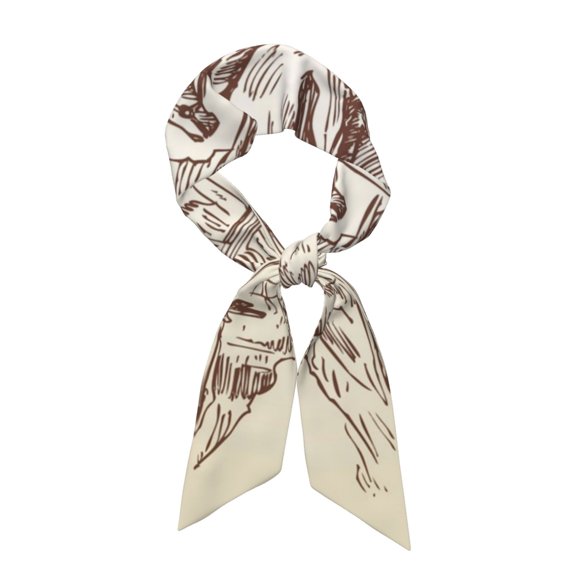 Xecao Cowboys Riding Horses Pattern Large Satin Head Scarf - Satin Hair Scarves Silk Bandana Scarf Headscarf Silk Feeling Scarf for Women