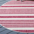 thumbnail image 4 of SAFAVIEH Courtyard Patrice Striped Indoor/Outdoor Area Rug, Ivory/Red, 6'7" x 6'7" Round, 4 of 7