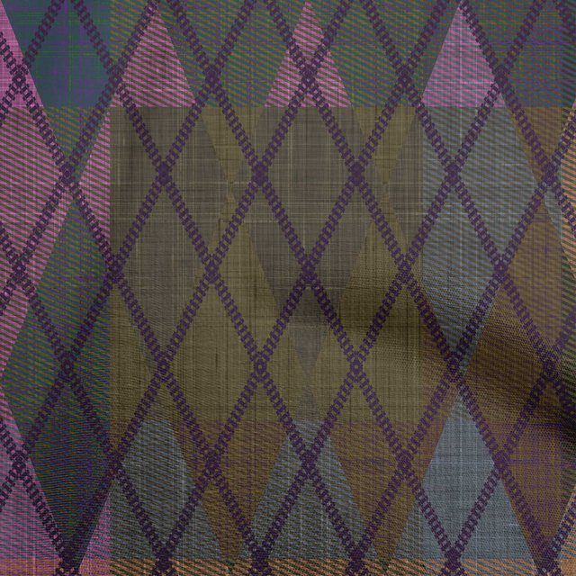 oneOone Polyester Spandex Brown Fabric Argyle Sewing Craft Projects Fabric Prints By Yard 56 Inch Wide
