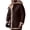 Coffee-1, variant on Men's Shearling Leather Jacket Suede Sherpa Lined Fleece Winter Pea Coat Faux Fur Vintage Button Down Long Trench Coat