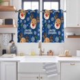 thumbnail image 2 of Christmas Navy Kitchen Curtains Window Panels, Xmas Cute Elk Winter Leaves Cartoon Snowflake Insulated Window Treatment Curtain, Grommet Curtains for Bedroom/Living Room/Bathroom, 2 Piece 42"Wx54"L, 2 of 8