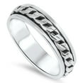 thumbnail image 4 of Spinner Curb Link Chain Design Ring .925 Sterling Silver Band Jewelry Female Male Unisex Size 8, 4 of 4