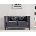 thumbnail image 4 of Uspridefurniture Fancher Kittleson Classic Chesterfield 3Pcs Livingroom Set,Gray, 4 of 5