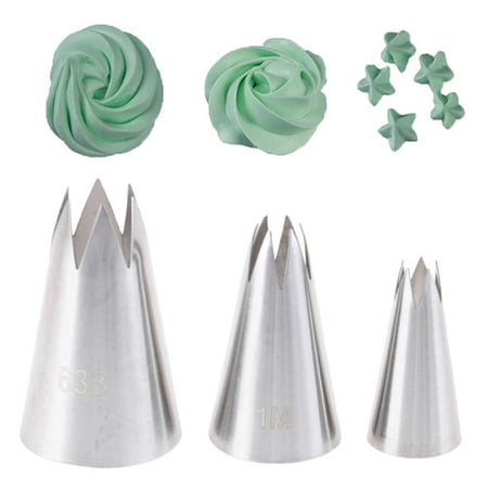 

3Pcs Premium Stainless Steel Piping Nozzles Russian Pastry Tips Decorating Tool