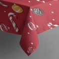 thumbnail image 4 of Red Christmas Candy Cane Pattern Rectangle Tablecloth 60"x120",Waterproof Polyester Rectangle Table Cloth, Wipeable Spillproof Polyester Tablecloth for Dining, Camping, Indoor and Outdoor, 4 of 6