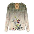 thumbnail image 4 of Pompotops Hauts Amples à Col Rond pour Femmes T-Shirts Imprimés Décontractés Blouse à Manches Longues en Solde, 4 of 5