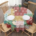 thumbnail image 3 of Round Waterproof Tablecloth Pioneer Reusable Indoor/Outdoor Durable Table Cover for Kitchen and Dining Room 60 Inch X 60 Inch, 3 of 6
