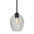 thumbnail image 2 of Olivia 1-Light Black Pendant with Clear Hammered Glass Shade, 2 of 3