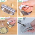 thumbnail image 5 of FrostHike Garlic Press Rocker, Stainless Steel Garlic Crusher Garlic Mincer Presses Chopper and Ginger Press with Silicone Garlic Peeler，Kitchen Gadget, Easy to Use & Clean, 5 of 5