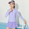 thumbnail image 4 of SUYOLL Teen Girls Swimwear Long Sleeve Guard Two Piece Set Beach Pool Summer Fall Activities Water Sport Swim Suit, 4 of 8