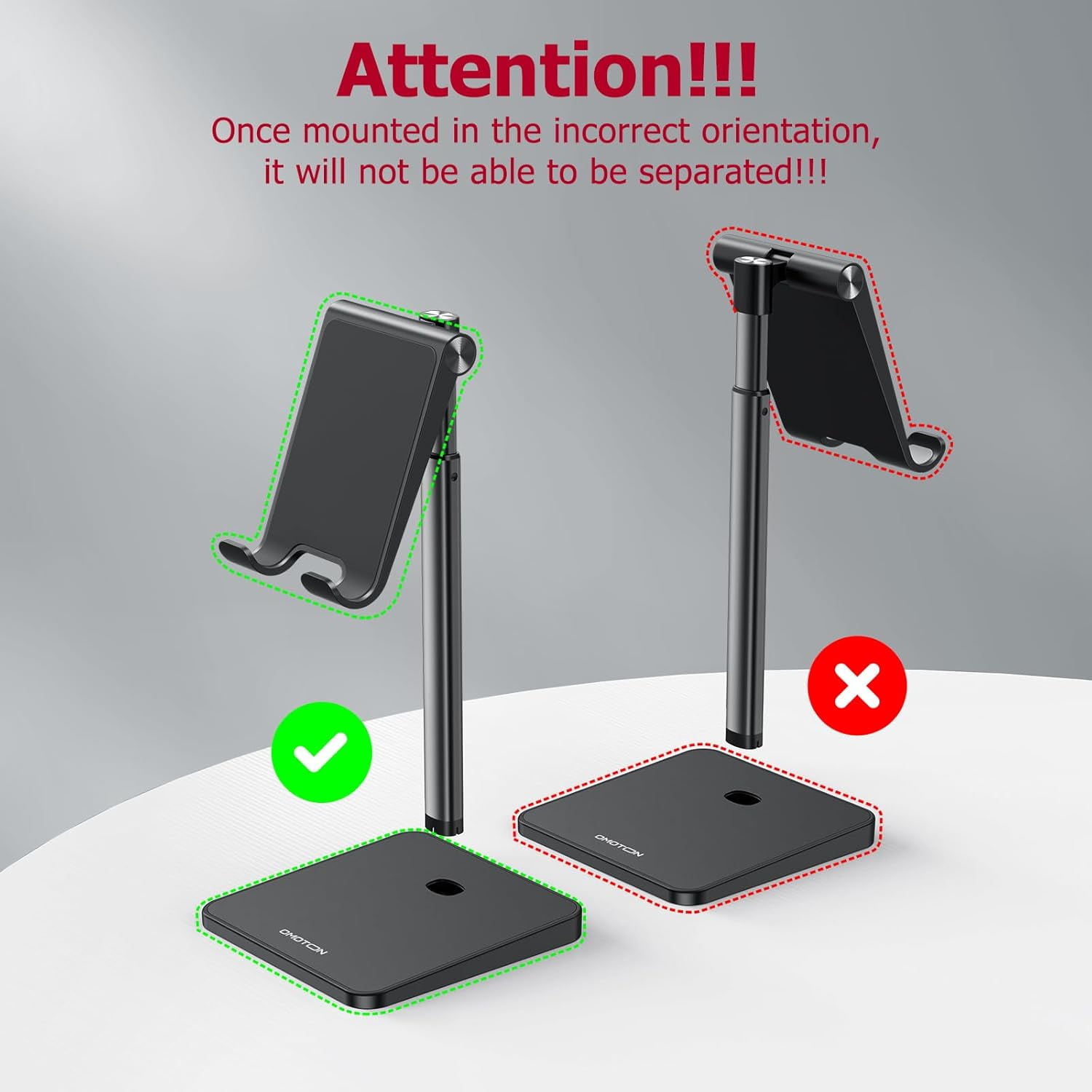 Cell Phone Stand, Adjustable Angle Height Desk Phone Dock Holder for iPhone Air /17/17 Pro/XS Max/XR, Samsung Galaxy S20 / S10 / S9 / S8 and Other Phones (3.5-7.0-Inch), Black