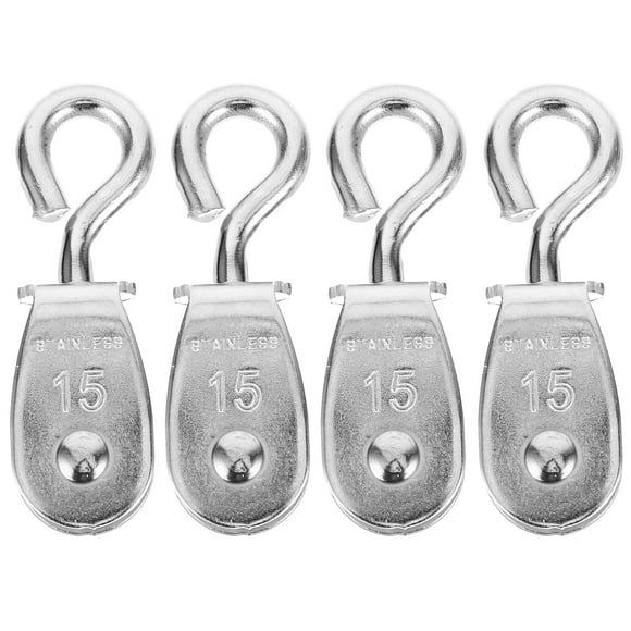 KAKOWELY 4pcs Crane Wire Rope Pulleys Small Lifting Pulley Steel Pulley Roller Pulley System DIY Attachment,2.36"X0.79"X0.79"