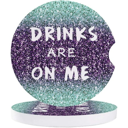 

KXMDXA Drinks are on Me with Abstract Gradient Texture Set of 6 Car Coaster for Drinks Absorbent Ceramic Stone Coasters Cup Mat with Cork Base for Home Kitchen Room Coffee Table Bar Decor
