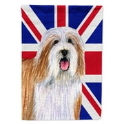 Carolines Treasures LH9482GF Bearded Collie with English Union Jack British Flag Garden Flag Garden Size multicolor