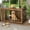 Brown, variant on YOKWOK 43 Inch Wooden Dog Crate Furniture, XL Heavy Duty Dog Kennel with Secure Lock & Double Door, Sturdy Metal Pet Cage Indoor Use, Chew Resistant Dog House for Large Dogs, Rustic Brown