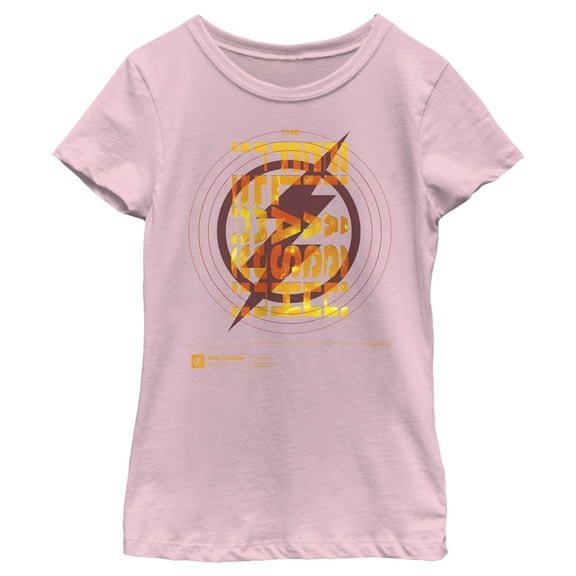 Girl's The Flash File Logo Graphic Tee Light Pink Small