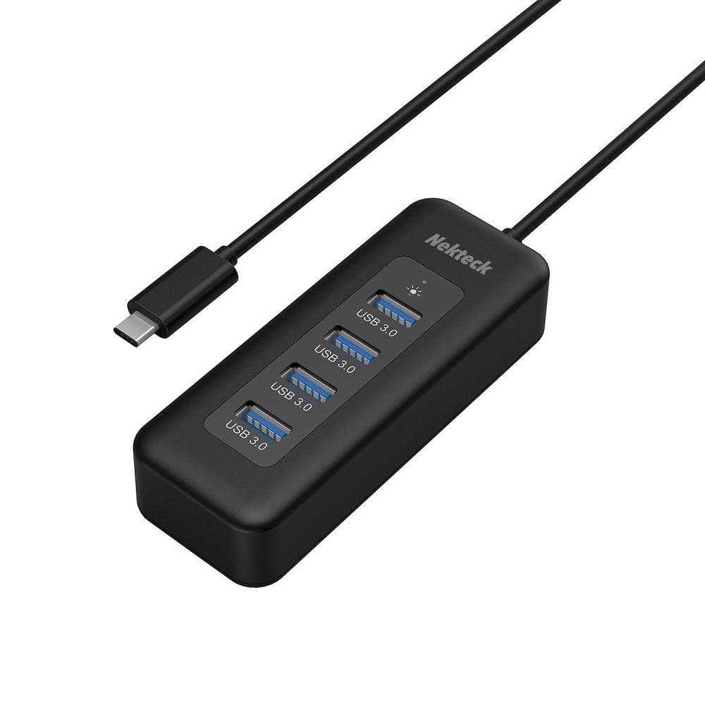 Nekteck USB TypeC to USB 3.0 Hub with 4 USBA Ports Hub for New Macbook, ChromeBook Pixel, and