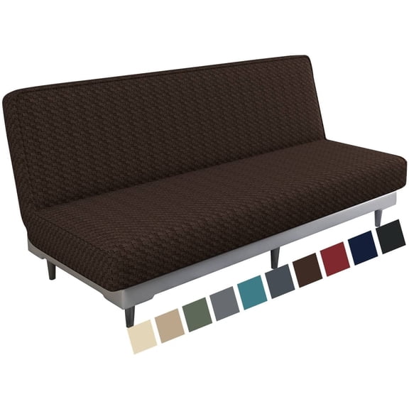 Stretch Jacquard Futon Cover with Elastic Bottom - Soft Sofa Bed Protector, Machine Washable