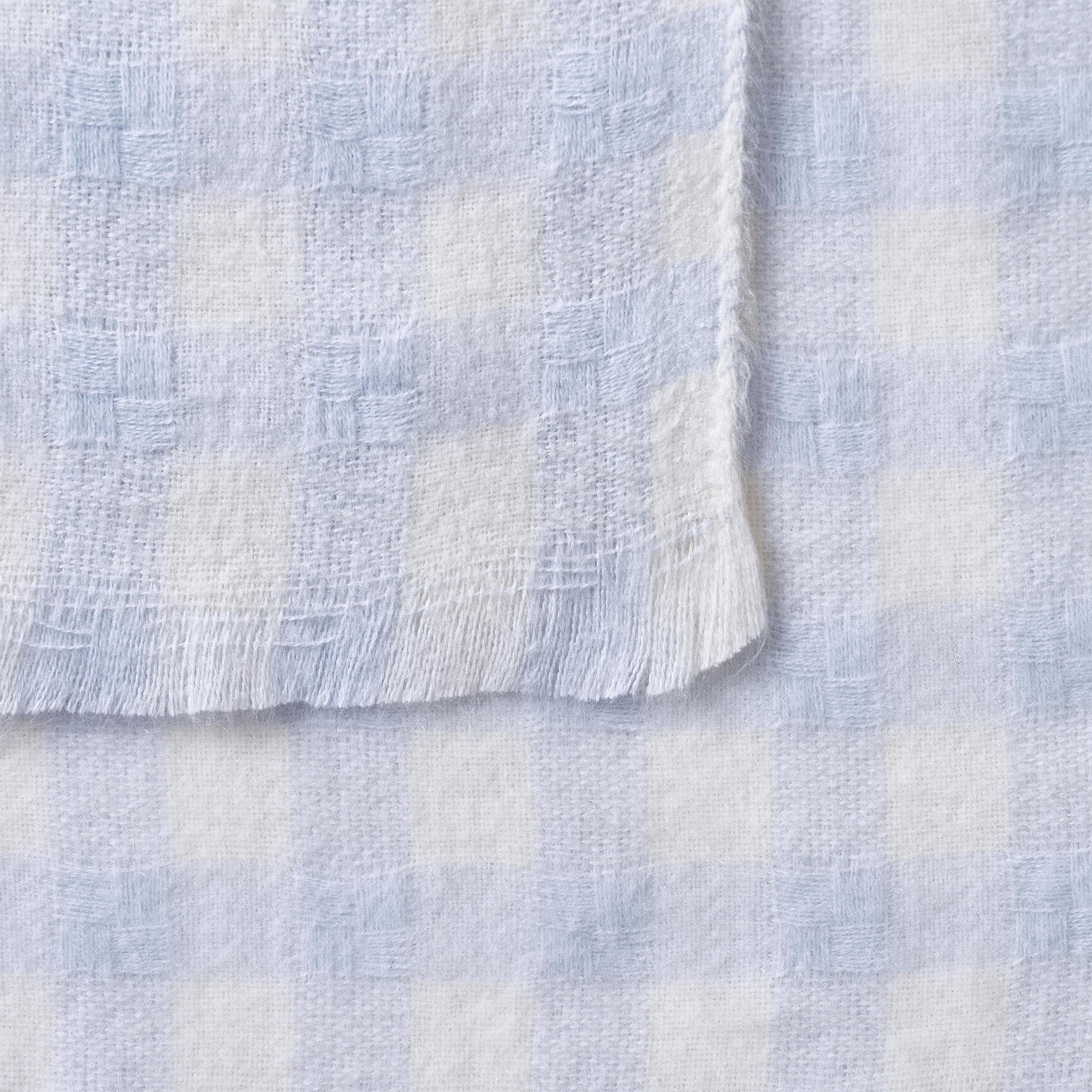 My Texas House Blue Woven Gingham Fringe Throw, 60" x 80"