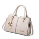 thumbnail image 3 of Bolso de mano para mujer, bolso de hombro, gran capacidad, asa superior, cremallera, bolso de mano Blanco, 3 of 9