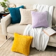 thumbnail image 6 of PAVILIA Fluffy Lavender Throw Pillow Covers, Decorative Accent Pillow Cases for Bed Sofa Couch, Soft Faux Fur Cushion Cover, Square Sherpa Pillowcases, Home Room Decor, Purple, 20x20 Set of 2, 6 of 9
