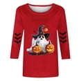 thumbnail image 5 of Edvintorg Womens 3/4 Sleeve Tops Halloween Printed Crew Neck Casual Lightweight Pullover Shirt Plus Size Women Clothing S-5XL Red, 5 of 5