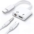 thumbnail image 1 of Adaptateur Casque et Chargeur 2 en 1 USB‐C vers 3,5 mm, DAC Haute Résolution et Recharge Rapide, Compatible avec Pixel 4 3 TG, Galaxy S21 S20 S20+ Plus Note 20 (Blanc), 1 of 8