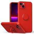thumbnail image 1 of Funda de color sencillo para iPhone 14 Plus con soporte de anillo, placa metálica para carga magnética, diseño antigolpes y soporte giratorio de 360 grados., 1 of 5