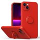 thumbnail image 1 of Funda de color sencillo para iPhone 14 Plus con soporte de anillo, placa metálica para carga magnética, diseño antigolpes y soporte giratorio de 360 grados., 1 of 5