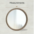 thumbnail image 6 of COZAYH Distressed Wood Frame Accent Mirror, Rustic Farmhouse Style Decorative Wall Mirror (Round), 6 of 7