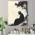 thumbnail image 4 of Qisvanset Framed Canvas Wall Art, 12x16 Inch Elijah Juniper Tree Angel Bible Sketch Art, 4 of 5