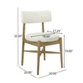 thumbnail image 3 of GDF Studio Modern Dining Chairs, Mid-Century Fabric with Solid Wood Legs for Kitchen Dining Room, Natural +Beige, Set of 2, 3 of 8