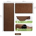 thumbnail image 2 of Woven Sisal Style Kitchen Rug Set - 2PCS (17x47 & 17x29), Farmhouse Style, Non-Printed Surface, Non-Slip, Machine Washable, Brown, 2 of 6