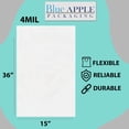 thumbnail image 2 of 4Mil Clear Flat Open Top Poly Bags LDPE Packaging - 15"X36" & (50 Bags), 2 of 7
