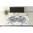 thumbnail image 2 of Crabs Computer Mouse Pad, Seafood Themed Design Vintage Engraved Illustration of an Edible Crab Print, Rectangle Non-Slip Rubber Mousepad X-Large, 35" x 15" Gaming Size, Black and White, by Ambesonne, 2 of 2