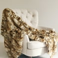 thumbnail image 2 of Plutus Brandy Gold and White Faux Fox Luxury Throw 96"W x 60"L, 2 of 2