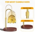 thumbnail image 4 of BEEPRINCESS Candle Warmer Lamp, 2/4/8H Timer, Dimmable, Adjustable Height, Gold Glass Shade, 2 Bulbs, 4 of 7