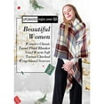 thumbnail image 5 of Women's Scarf Winter Thick Warm Super Soft Luxurious Feel Knit Large Plaid Scarf Unisex for Men and Women Oversized Wrap and Shawl Blue, 5 of 5