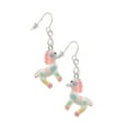 thumbnail image 3 of Delight Jewelry Resin Pastel Paint Pony Silver tone Infinity French Earrings, 3 of 4