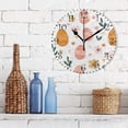 thumbnail image 3 of 10" Artistic Round Wall Decorative Desk Clock Wall Clock Home Decor Cute Easter Eggs and Floral, 3 of 7