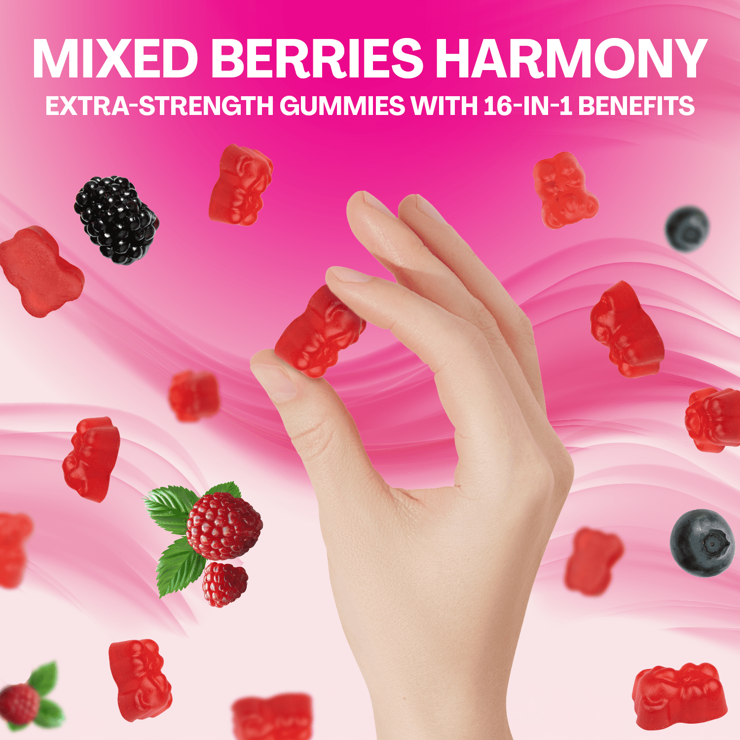 Parrox Myo-Inositol & D-Chiro Inositol Gummies with Berberine, Vitamins D3 K2 B12, Folate, Zinc, Magnesium, Ashwagandha, Chasteberry, BioPerine & DIM – 16-in-1 Mixed Berry Supplement – 90 Gummies