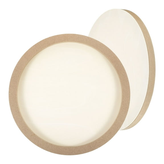 Uxcell 12" Wood Panels Board, 2Pcs Unfinished Round Wood Canvas Wood Panel Painting Board, Wood Color