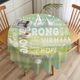 thumbnail image 3 of Love Text Round Tablecloth 54 inches Vintage Warm Embraces Positive Energy Love Green Yellow Waterproof Oil-Proof Table Cloth Round Table Cover for Holiday Party Picnic Dinner Decor Indoor Outdoor, 3 of 9