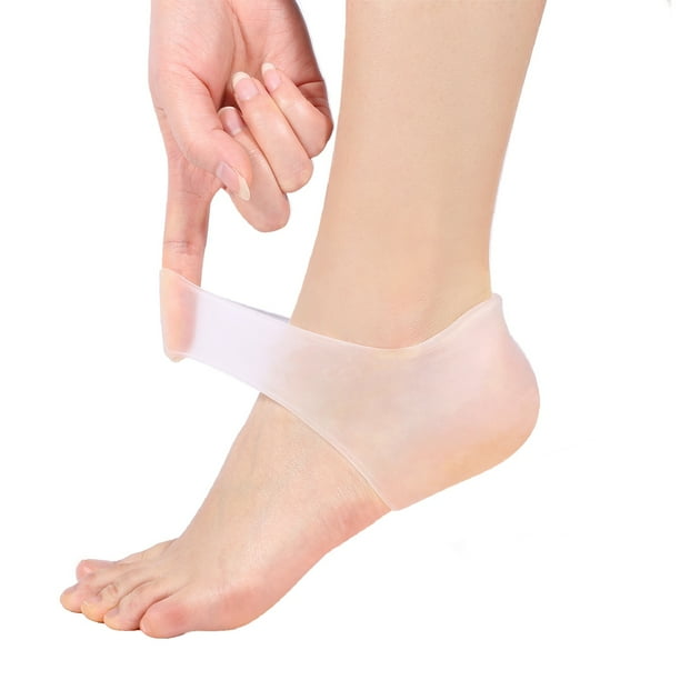 Yosoo 1 Pairs Gel Heel Sleeves, Breathable Silicone Heel Socks Protectors to Repair Dry Cracked