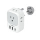 thumbnail image 1 of Adaptador Alemania Viaje, Universal Francia Enchufe de Corriente con 3 USB (1 USB C), Cargador Tipo C con 4 Salidas Xtellar blanco, 1 of 3